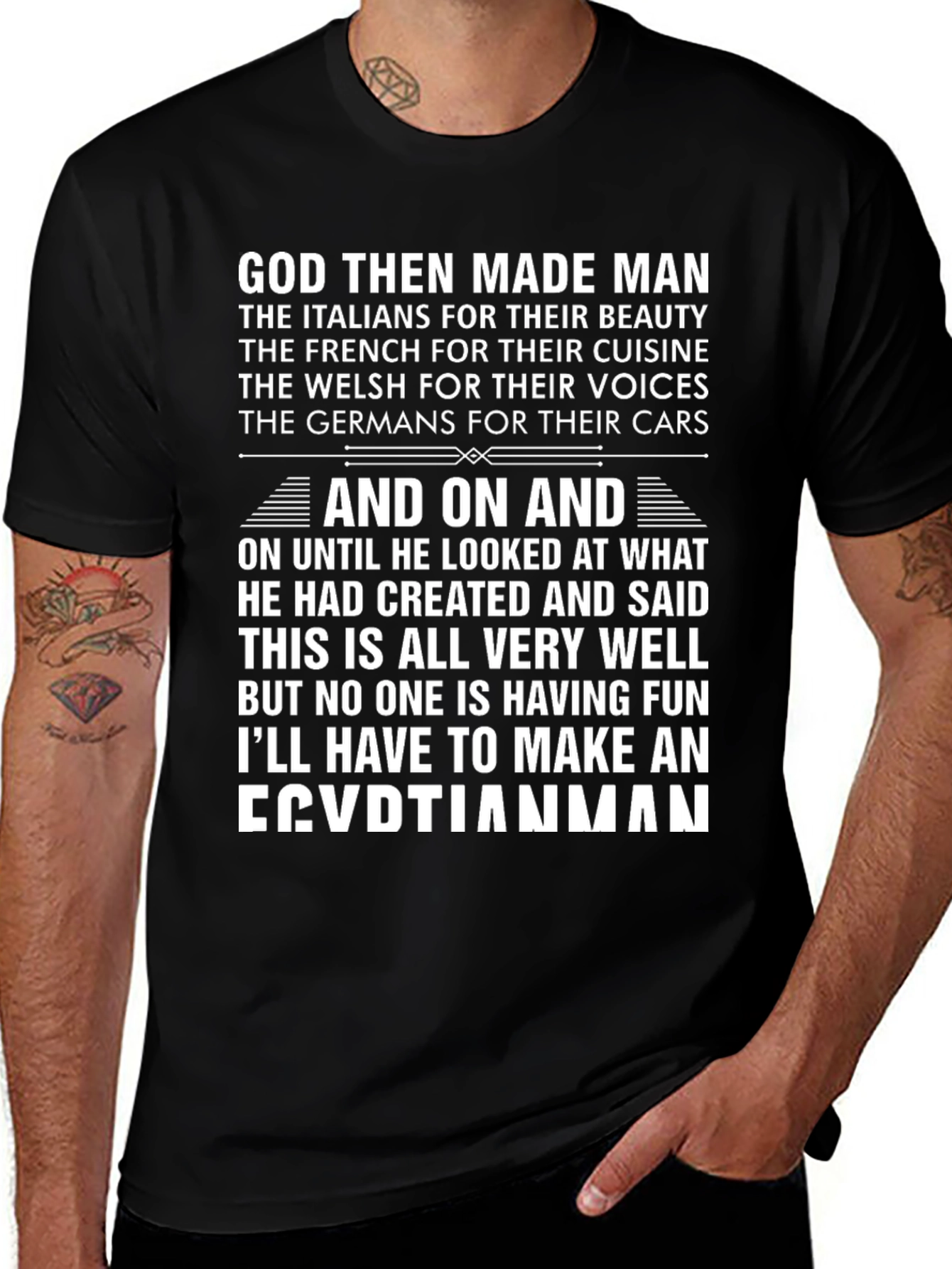 Egyptian Man T-Shirt: God Made Man