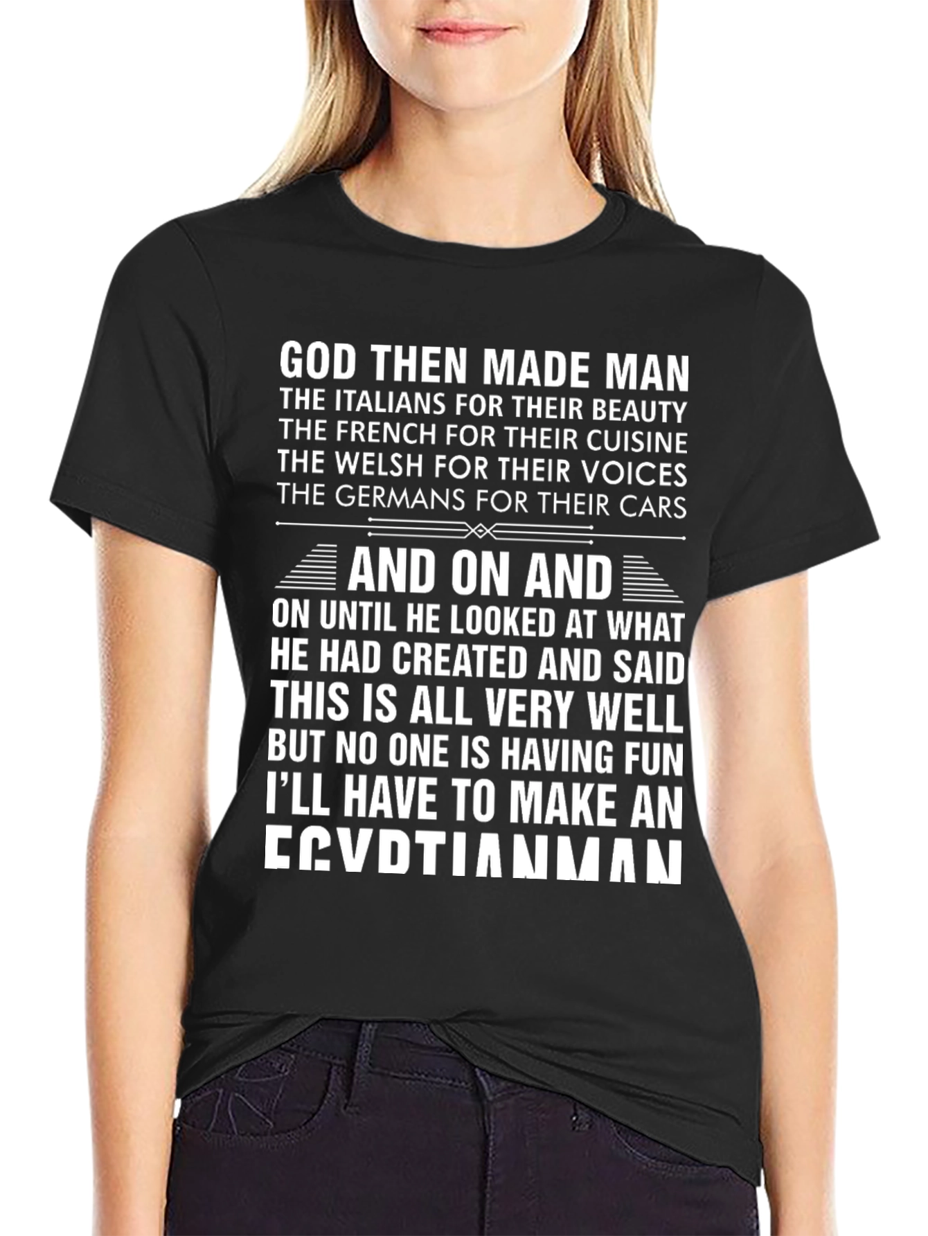 Egyptian Man T-Shirt: God Made Man