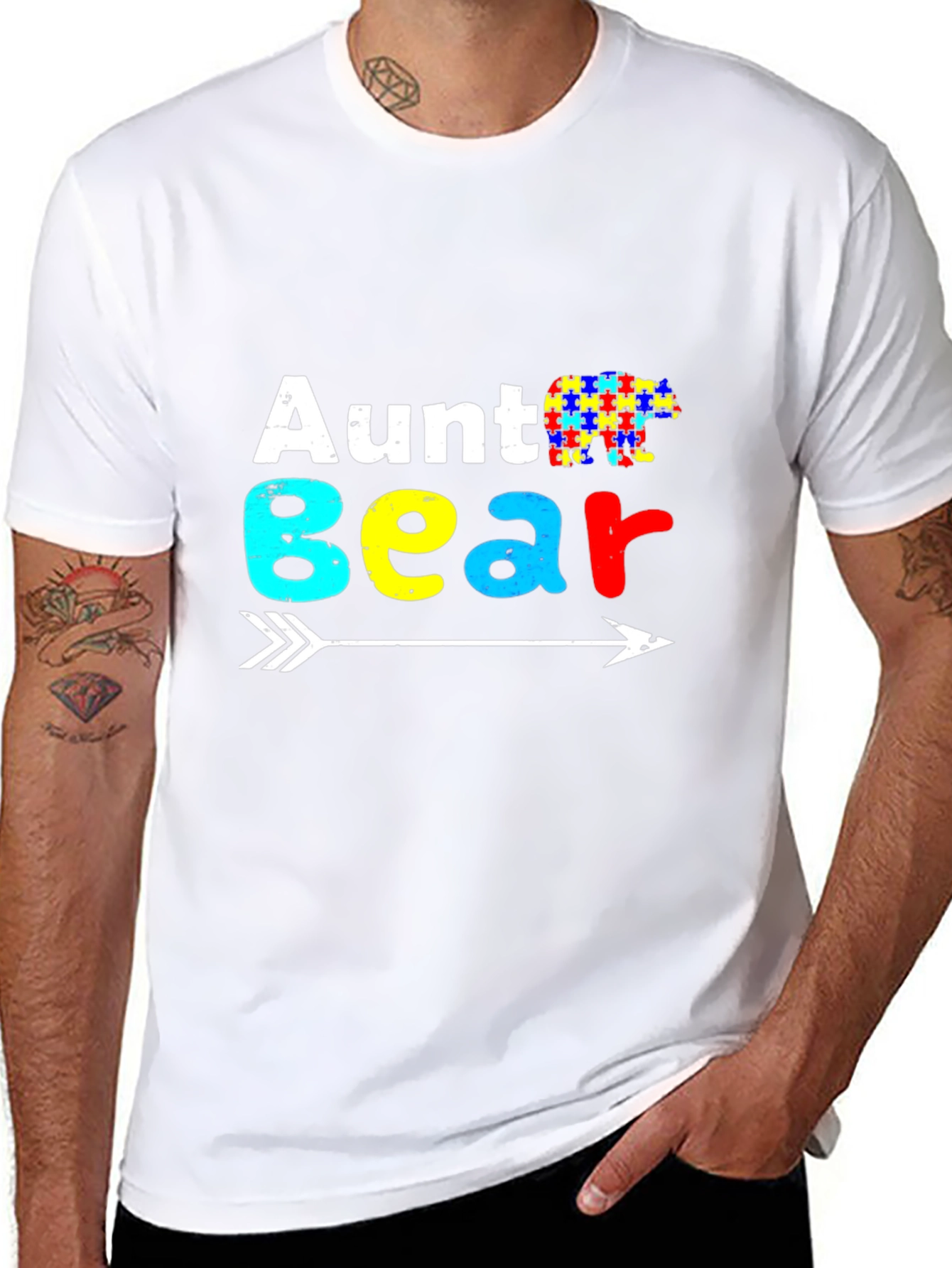 Aunt Bear Autism Awareness T-Shirt