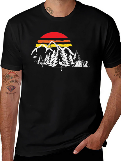 Retro Camping Scene Graphic Tee