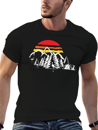 Retro Camping Scene Graphic Tee