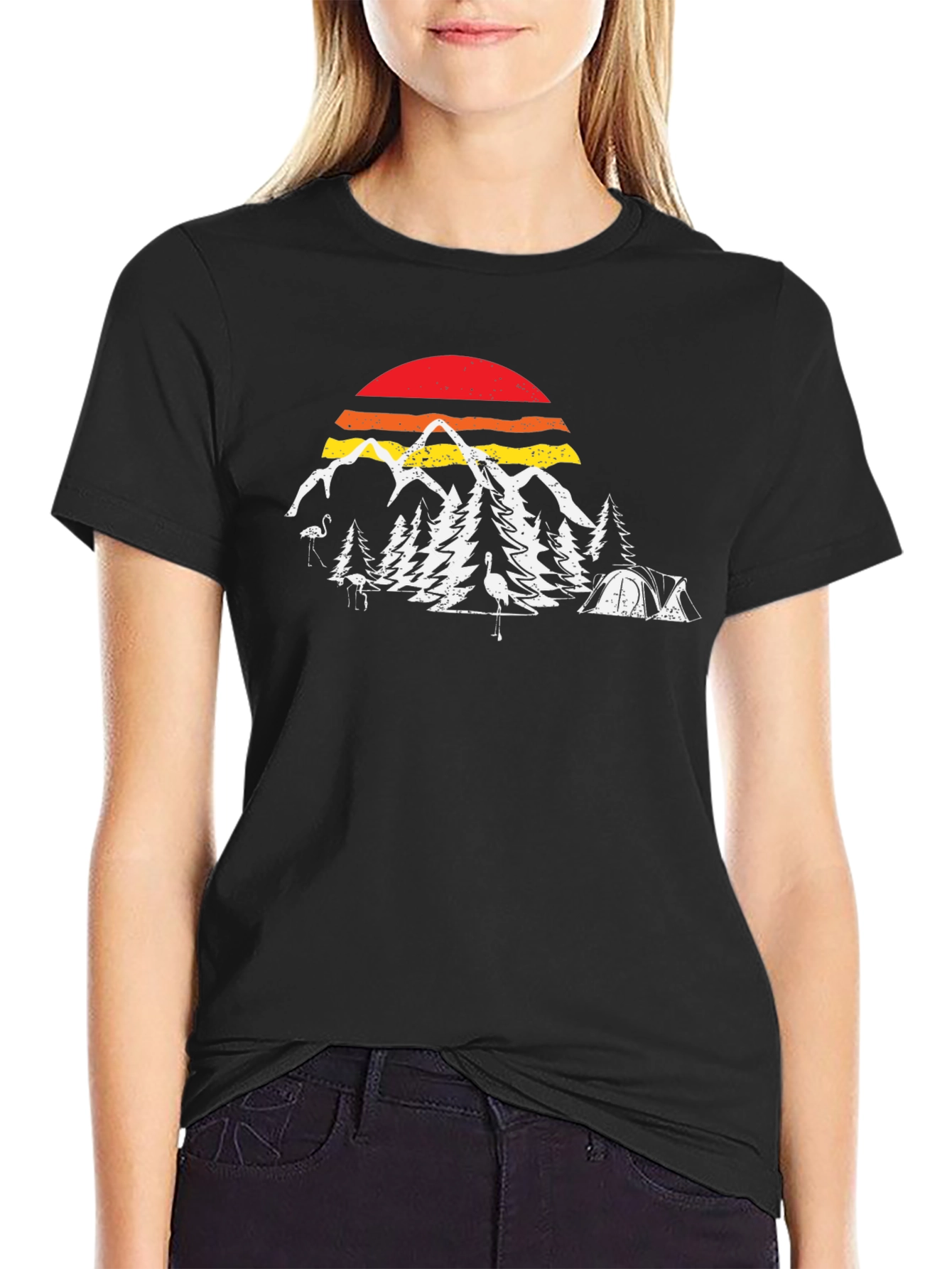 Retro Camping Scene Graphic Tee