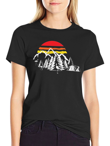Retro Camping Scene Graphic Tee