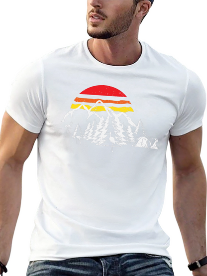 Retro Camping Scene Graphic Tee
