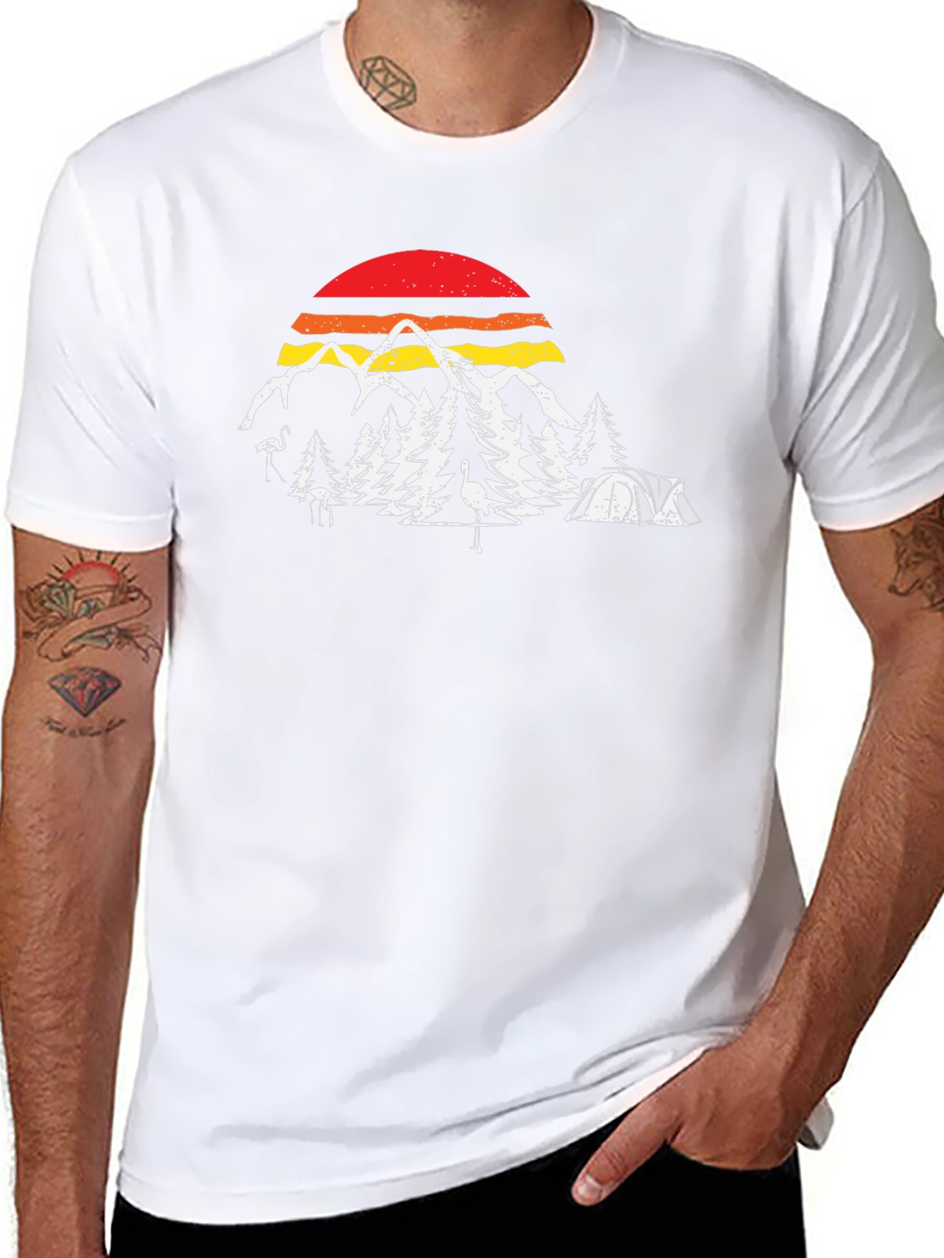 Retro Camping Scene Graphic Tee