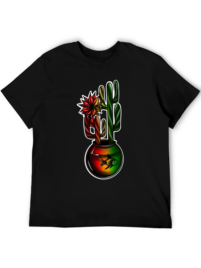 Cactus & Fishbowl Graphic Black Tee