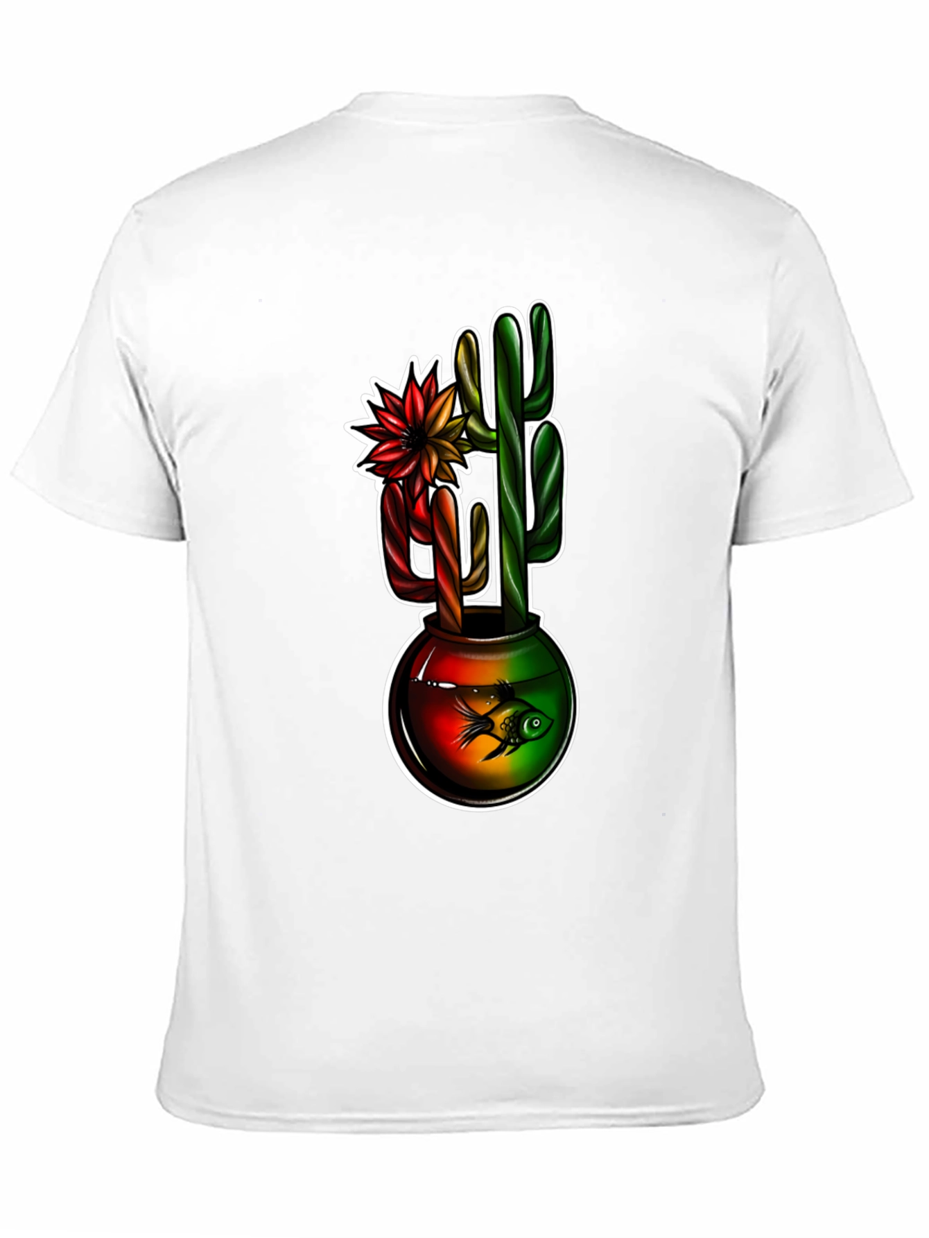 Cactus & Fishbowl Graphic Black Tee