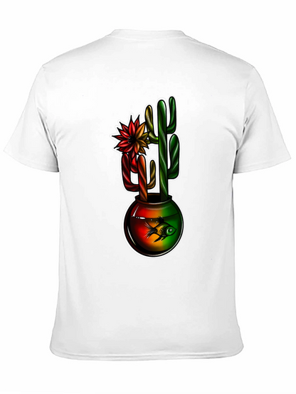 Cactus & Fishbowl Graphic Black Tee