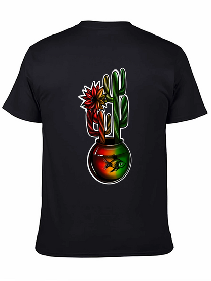Cactus & Fishbowl Graphic Black Tee