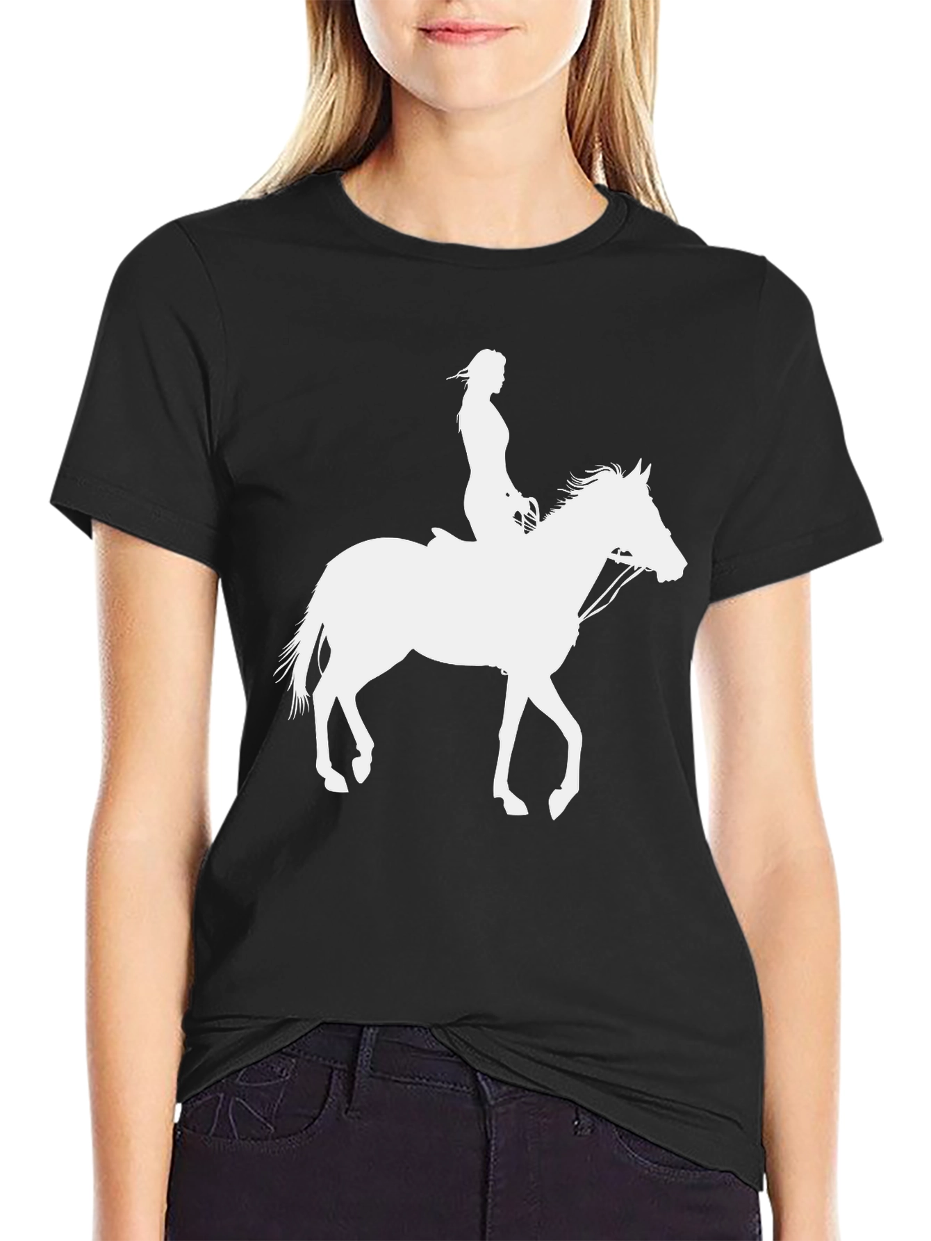 Horse Rider Graphic Tee - Black