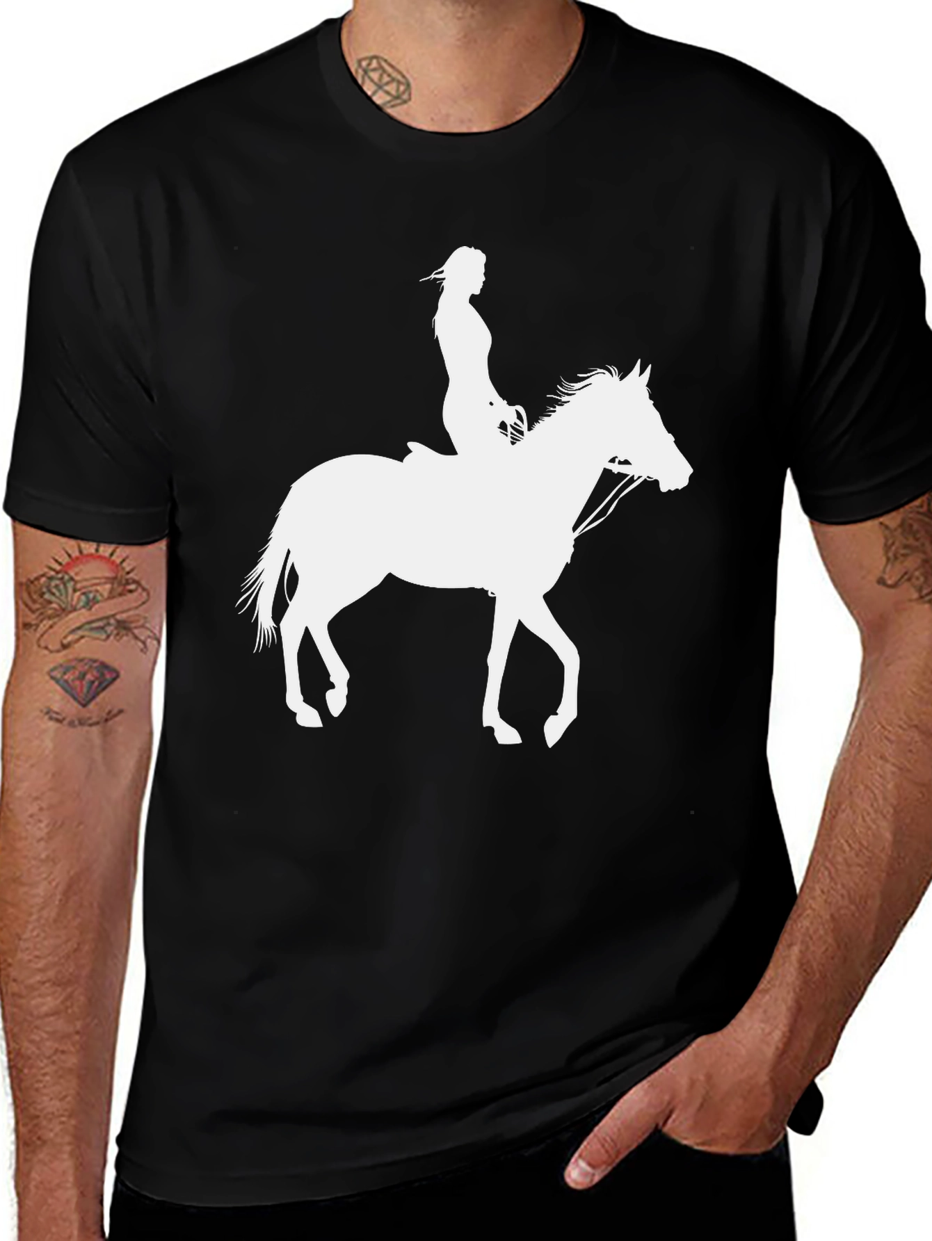 Horse Rider Graphic Tee - Black