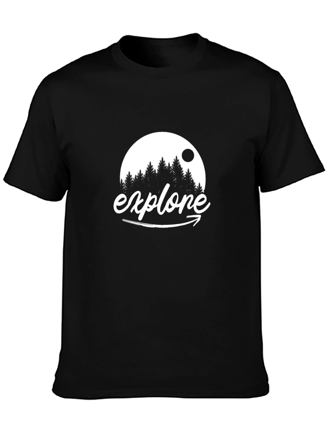 Explore Graphic Tee - Black Cotton Adventure Shirt