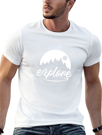 Explore Graphic Tee - Black Cotton Adventure Shirt