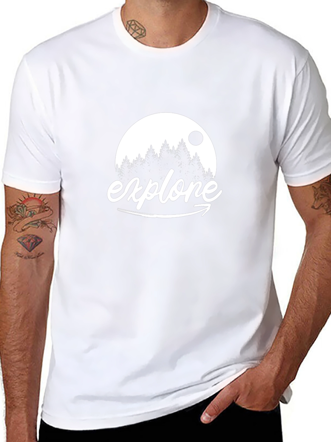 Explore Graphic Tee - Black Cotton Adventure Shirt