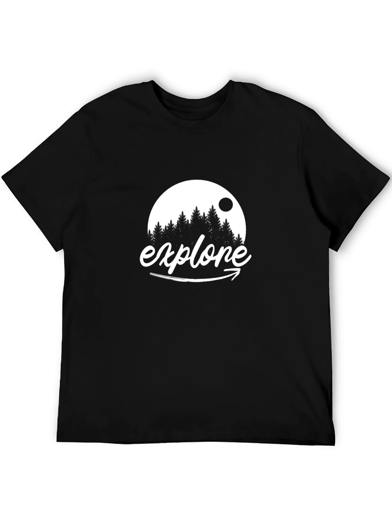 Explore Graphic Tee - Black Cotton Adventure Shirt