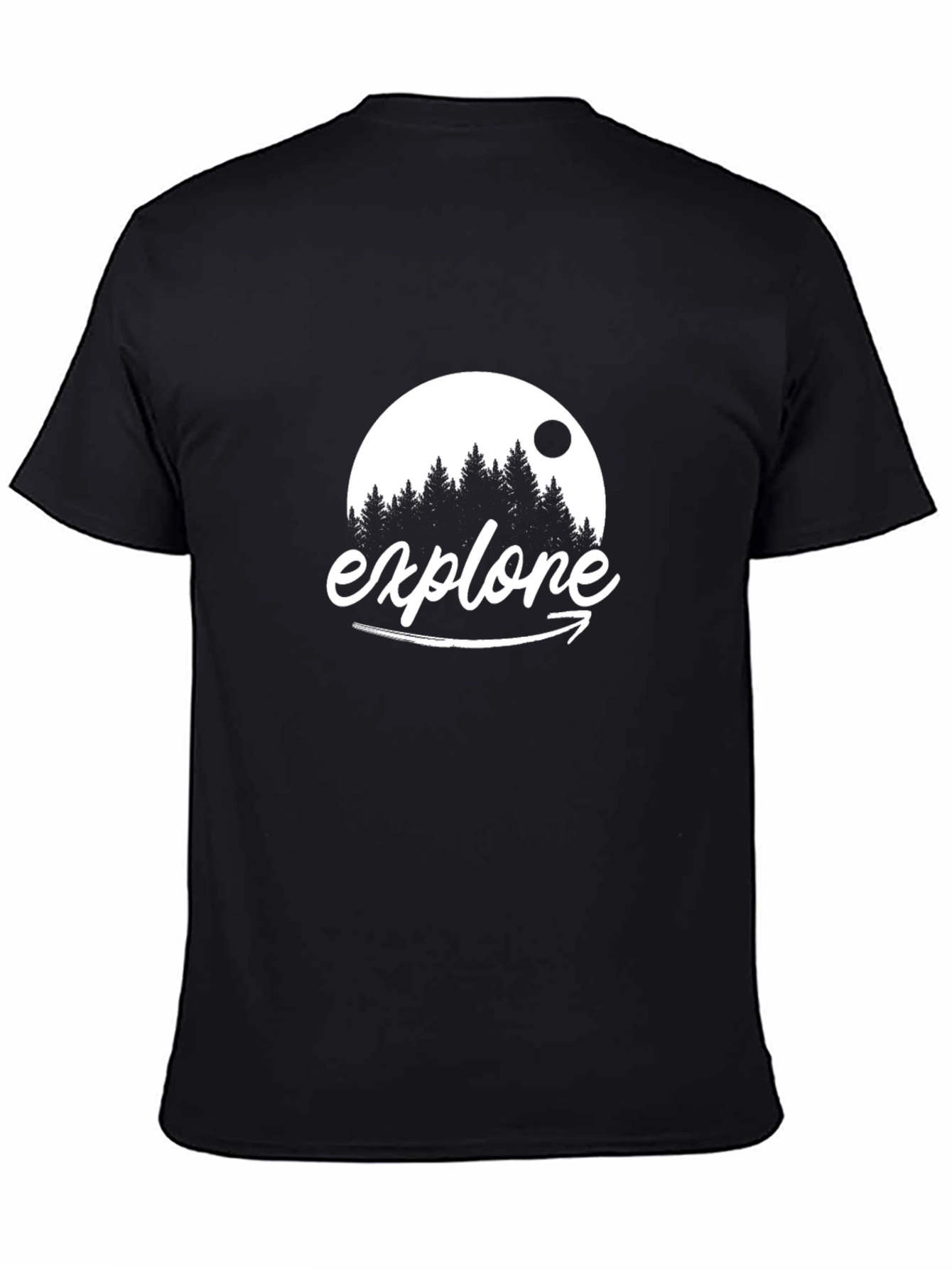 Explore Graphic Tee - Black Cotton Adventure Shirt