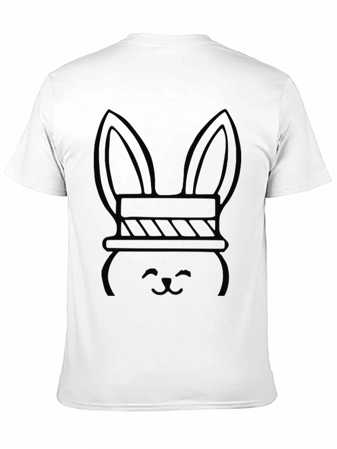 Bunny Tee: Black Cotton Graphic T-Shirt
