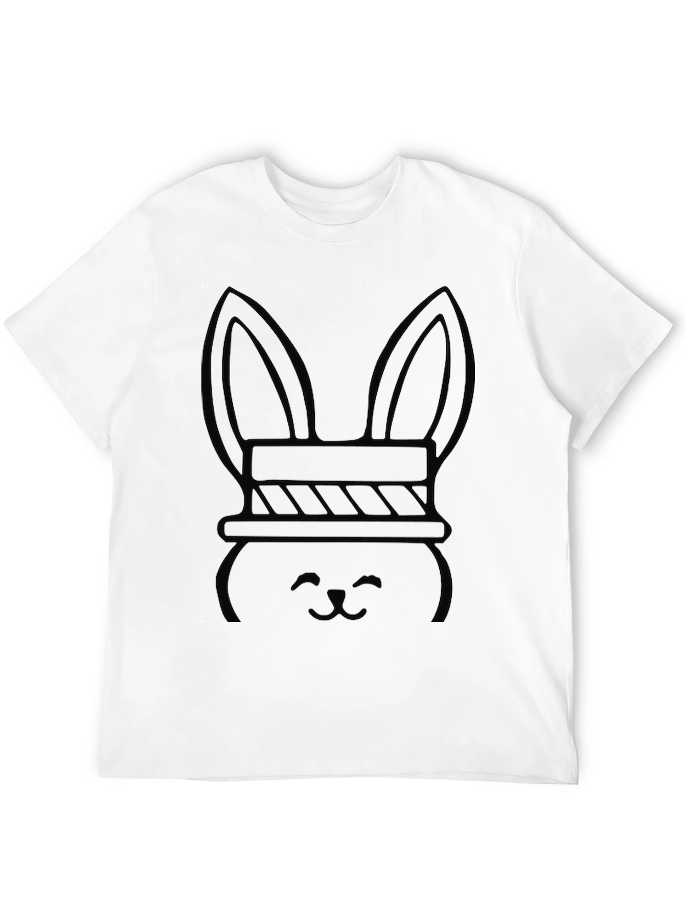 Bunny Tee: Black Cotton Graphic T-Shirt