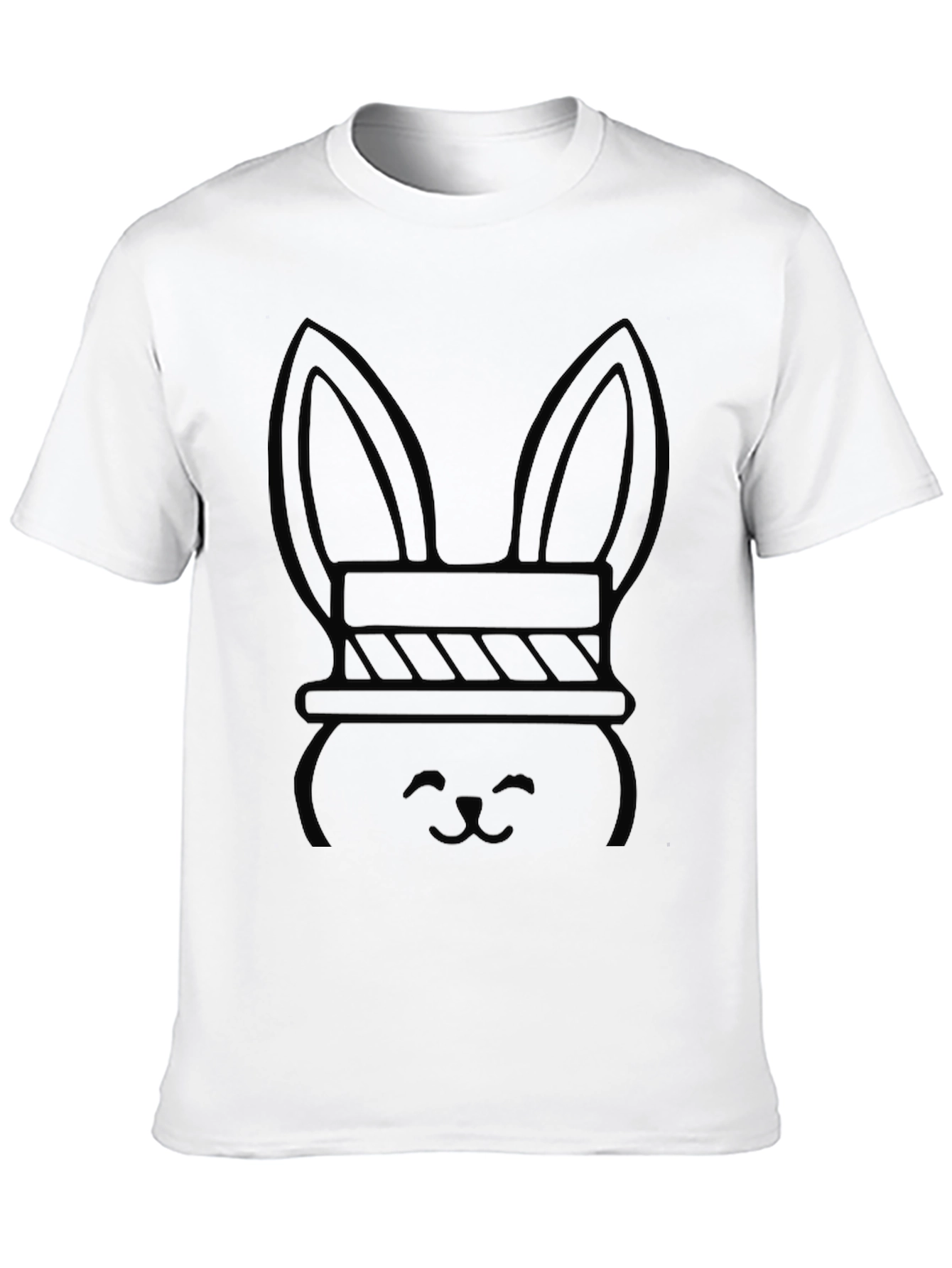 Bunny Tee: Black Cotton Graphic T-Shirt