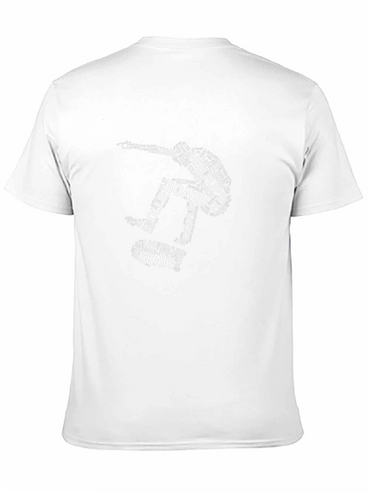 Skateboarding Word Art Graphic T-Shirt - Black