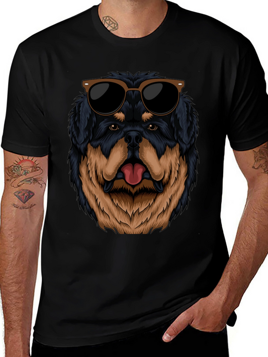 Cool Rottweiler Dog Graphic Black T-Shirt