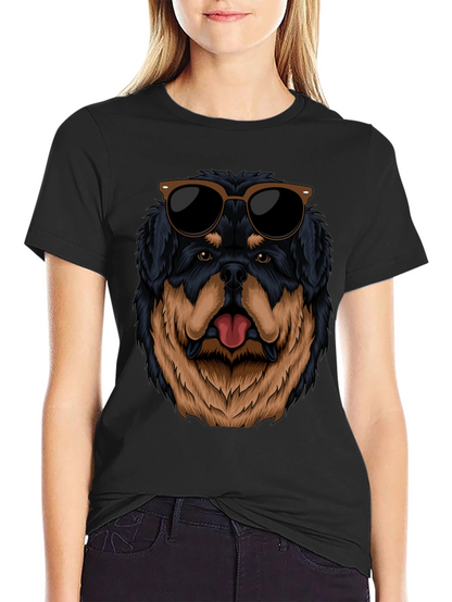 Cool Rottweiler Dog Graphic Black T-Shirt
