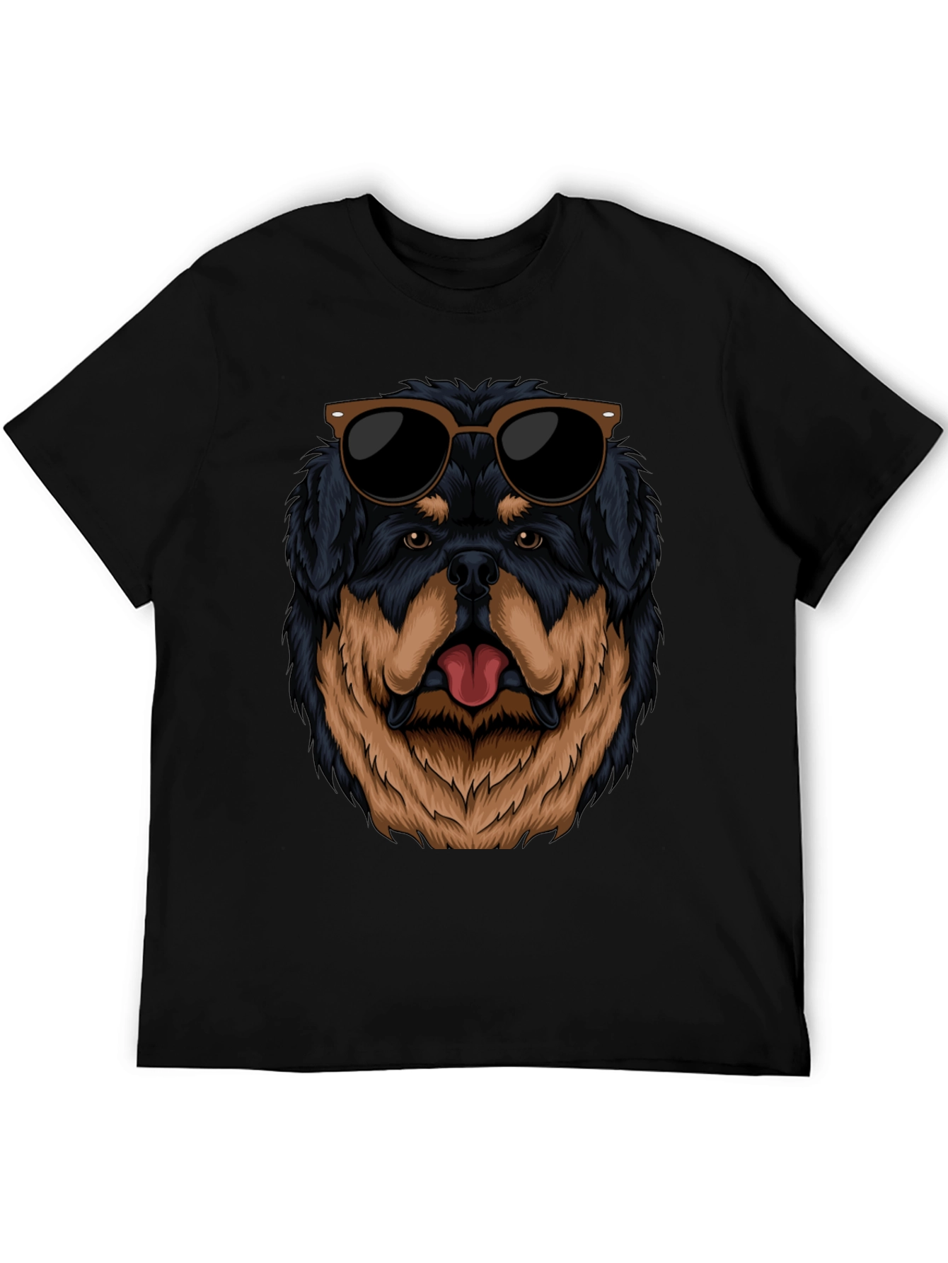 Cool Rottweiler Dog Graphic Black T-Shirt