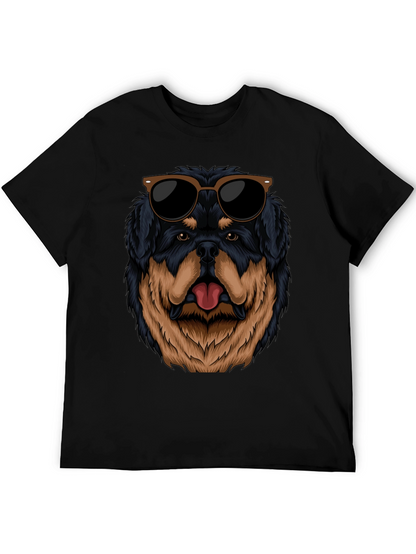 Cool Rottweiler Dog Graphic Black T-Shirt