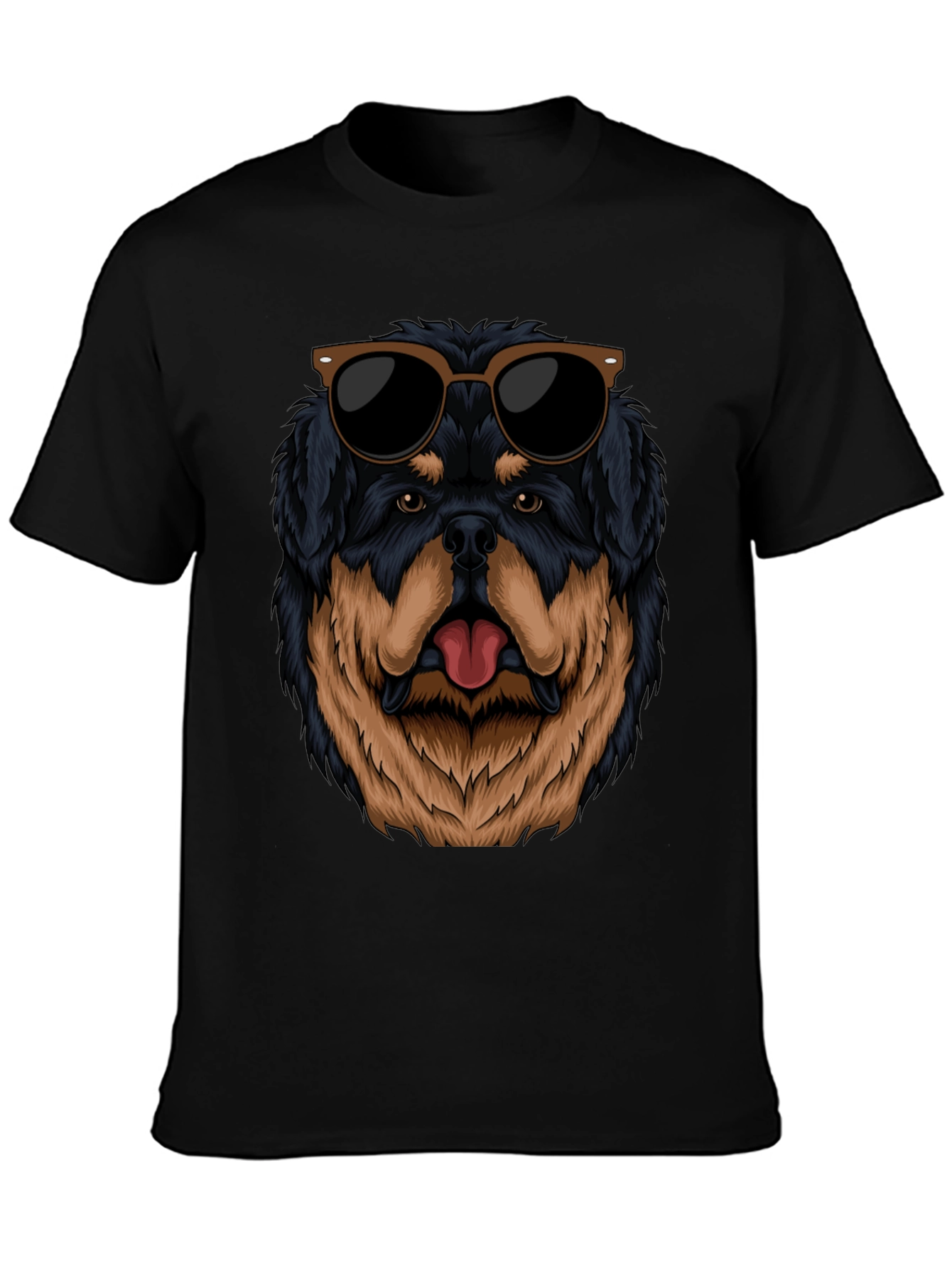 Cool Rottweiler Dog Graphic Black T-Shirt
