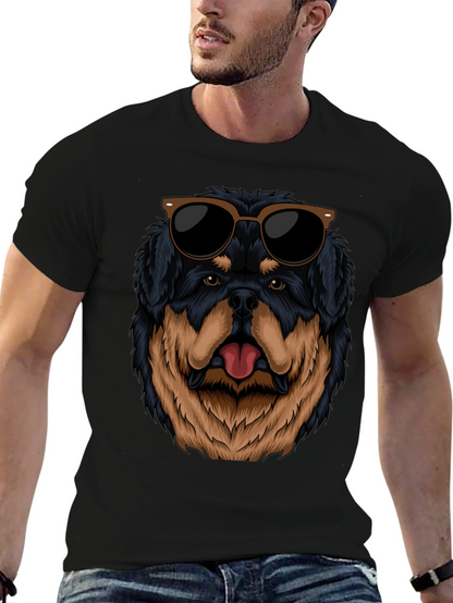 Cool Rottweiler Dog Graphic Black T-Shirt
