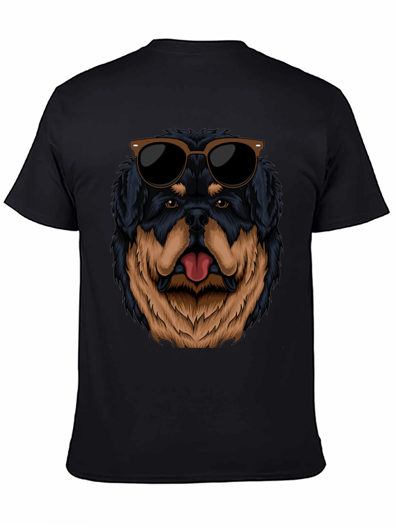 Cool Rottweiler Dog Graphic Black T-Shirt