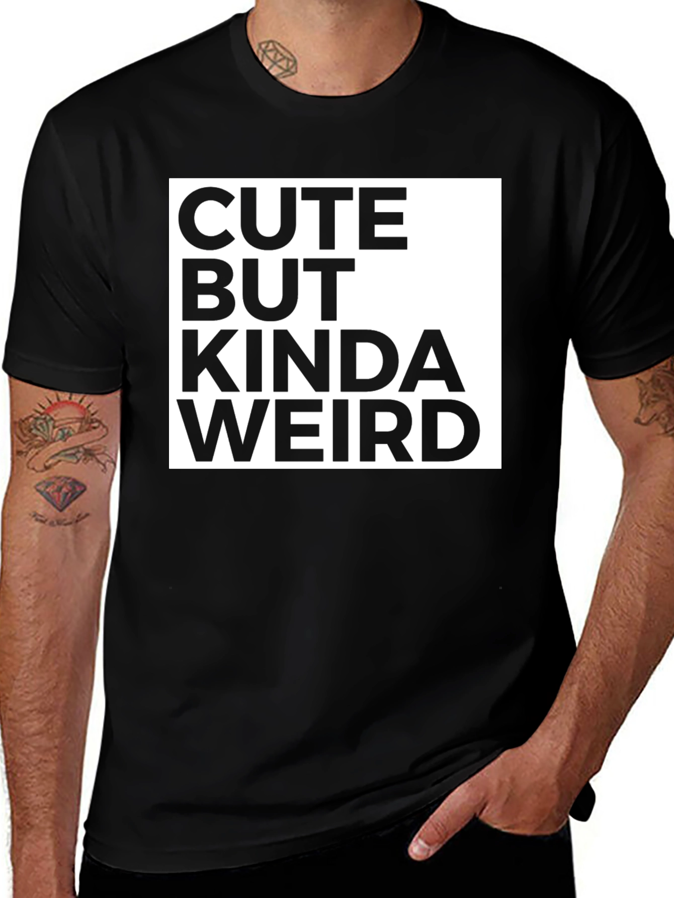 Cute But Kinda Weird Graphic Tee - Black