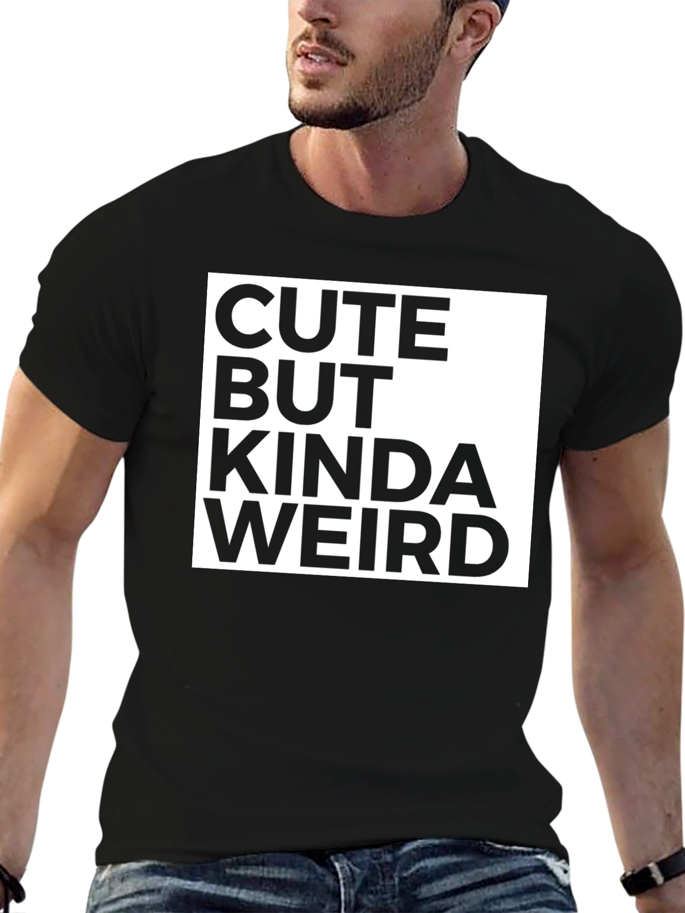 Cute But Kinda Weird Graphic Tee - Black