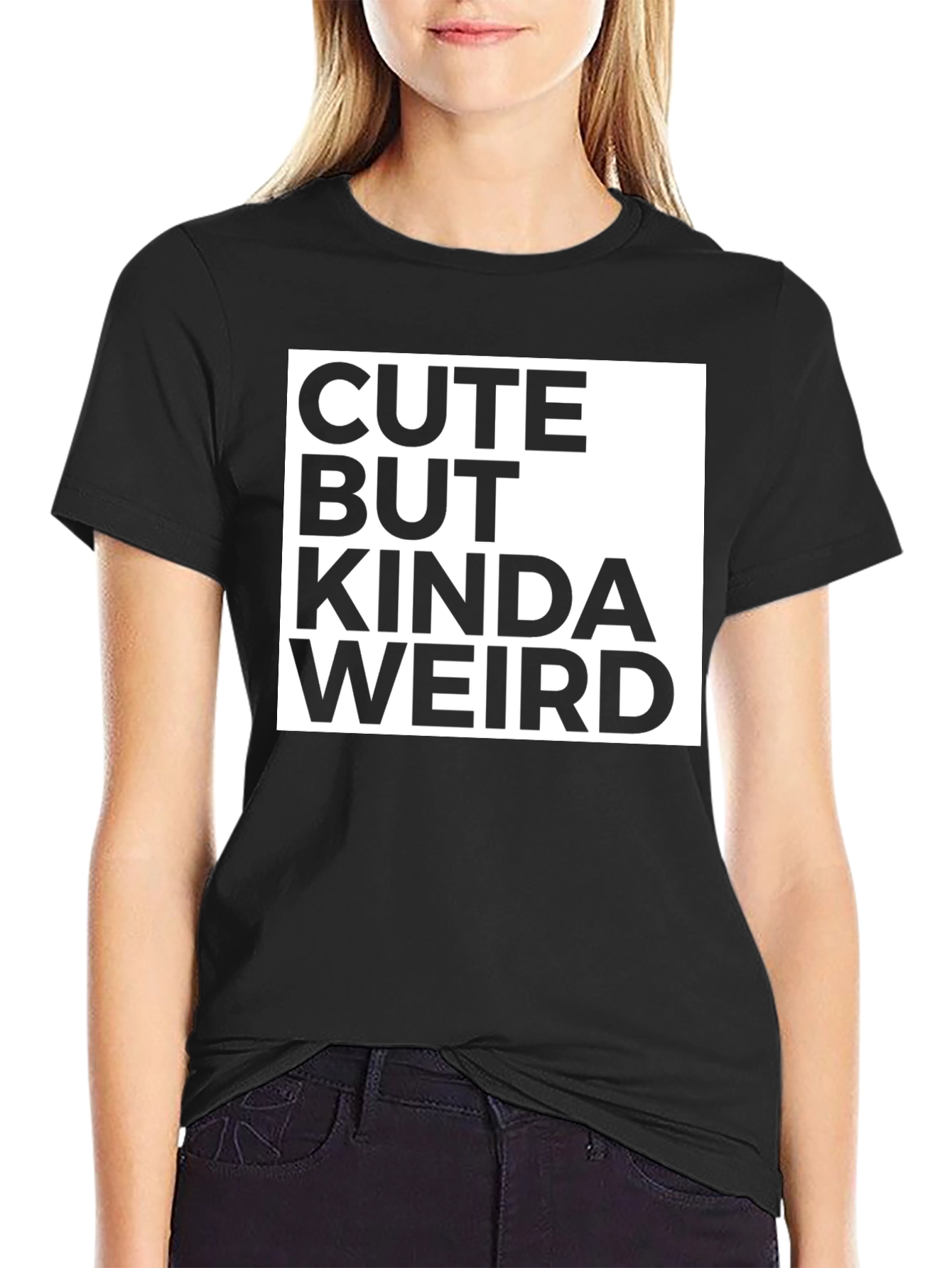 Cute But Kinda Weird Graphic Tee - Black