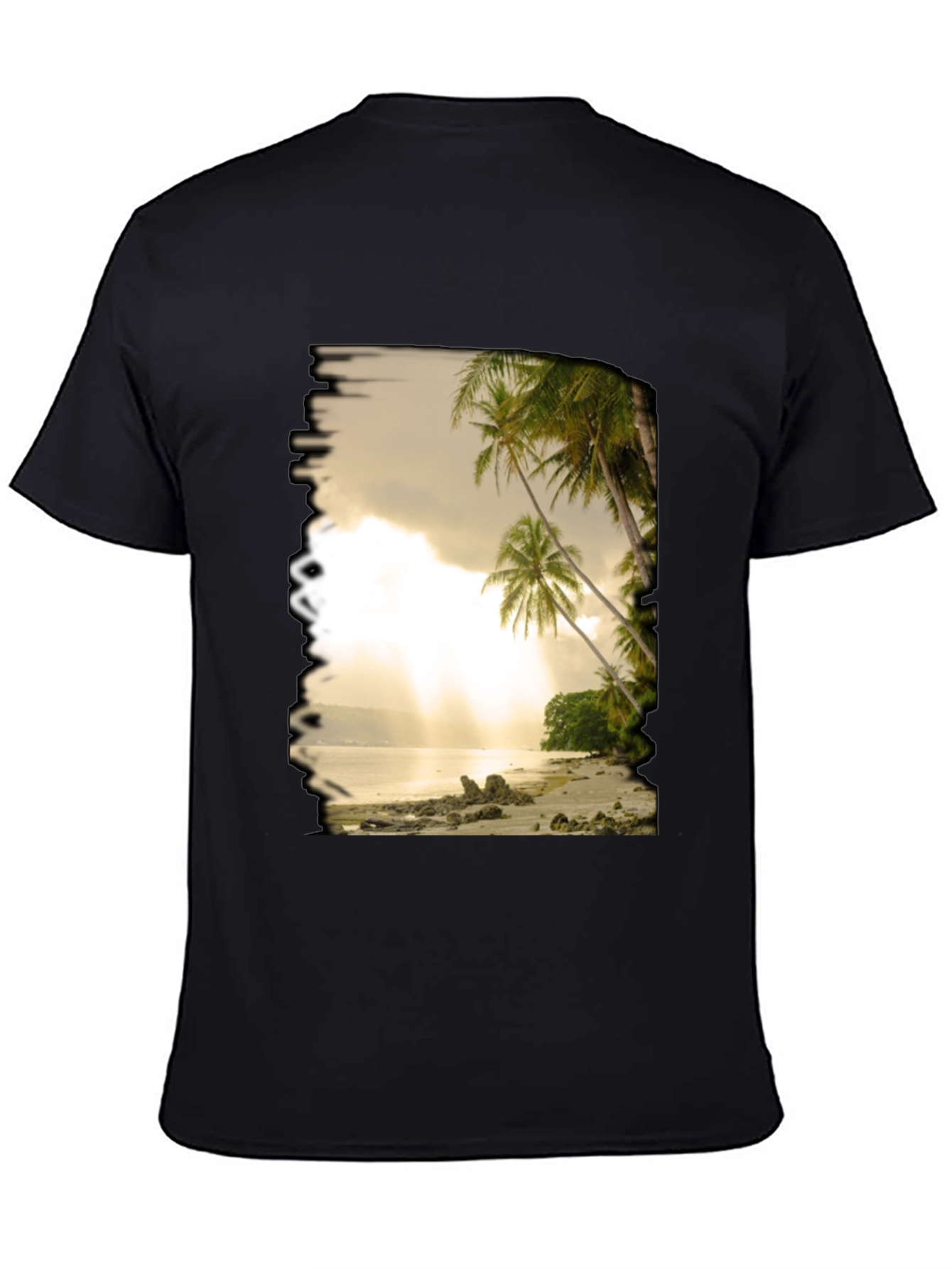 Beach Scene Graphic Tee - Tropical Paradise T-Shirt