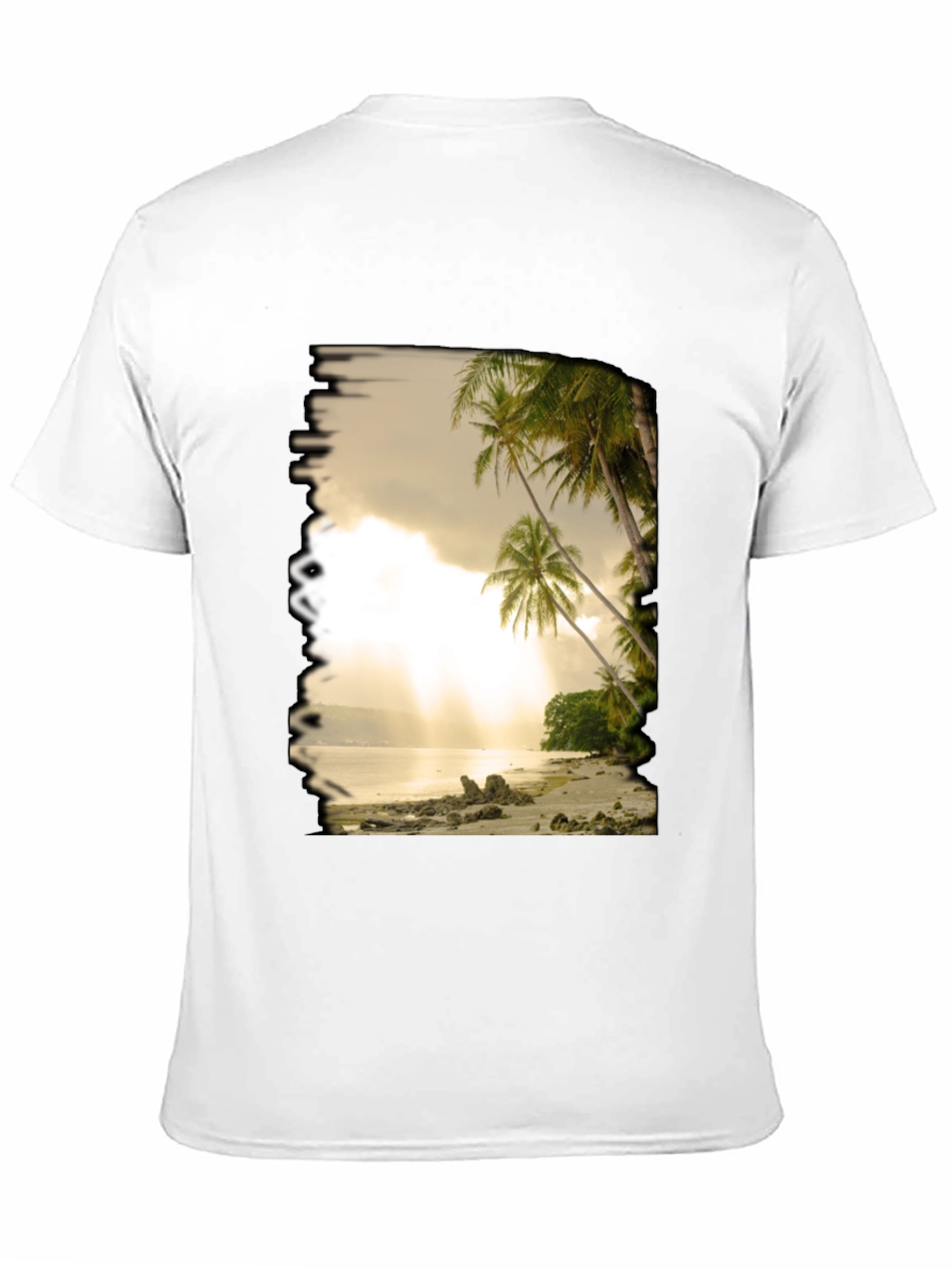 Beach Scene Graphic Tee - Tropical Paradise T-Shirt