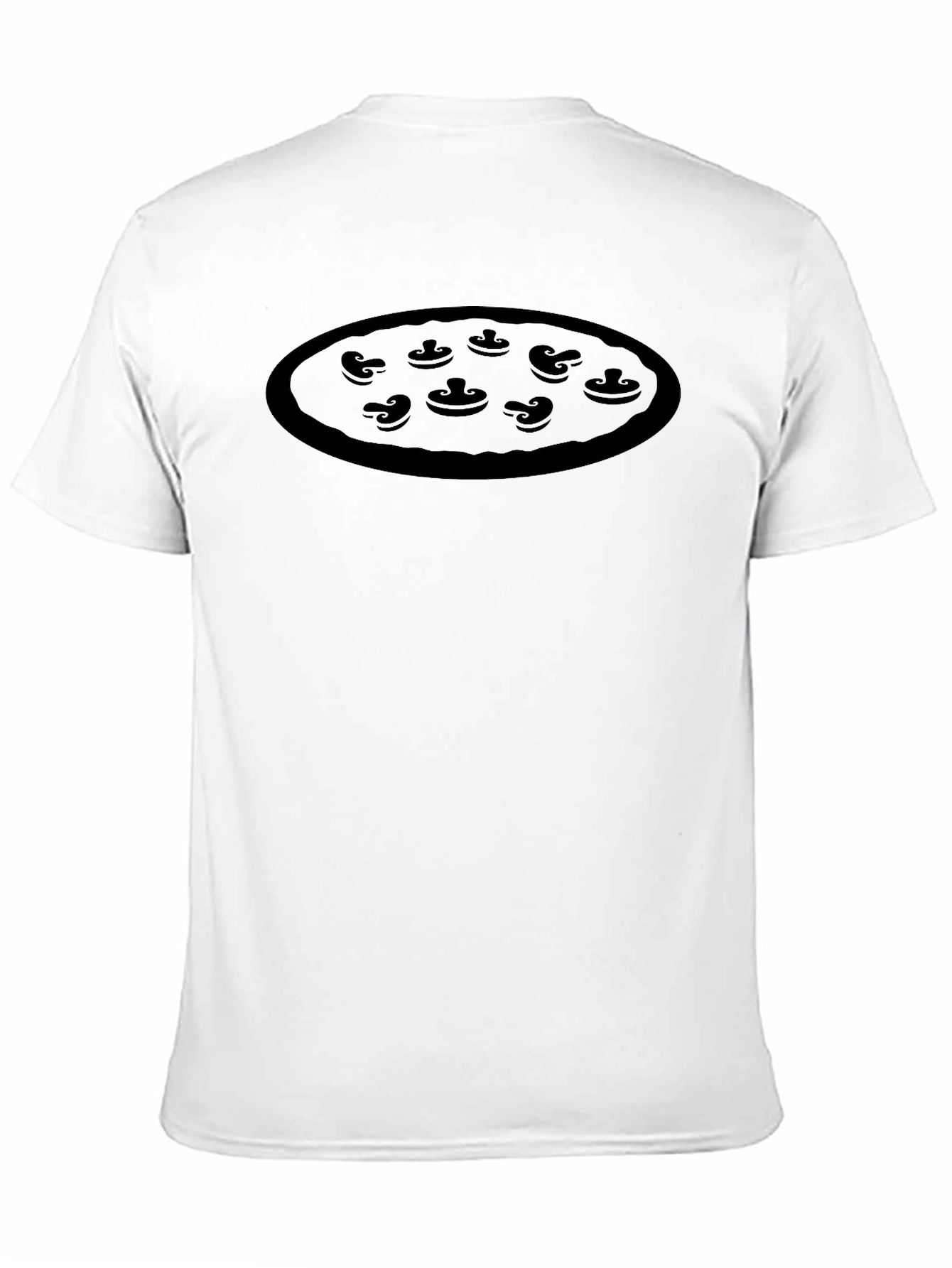 Mushroom Pizza Graphic Black T-Shirt