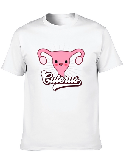 Cuterus Black Graphic Tee - Funny Uterus Shirt