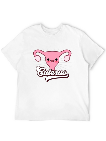 Cuterus Black Graphic Tee - Funny Uterus Shirt