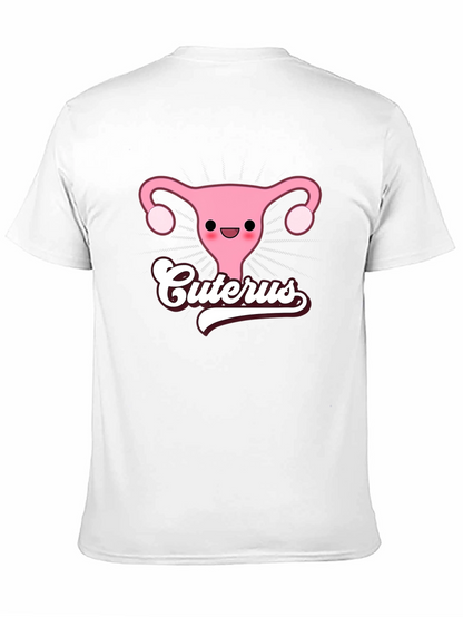 Cuterus Black Graphic Tee - Funny Uterus Shirt