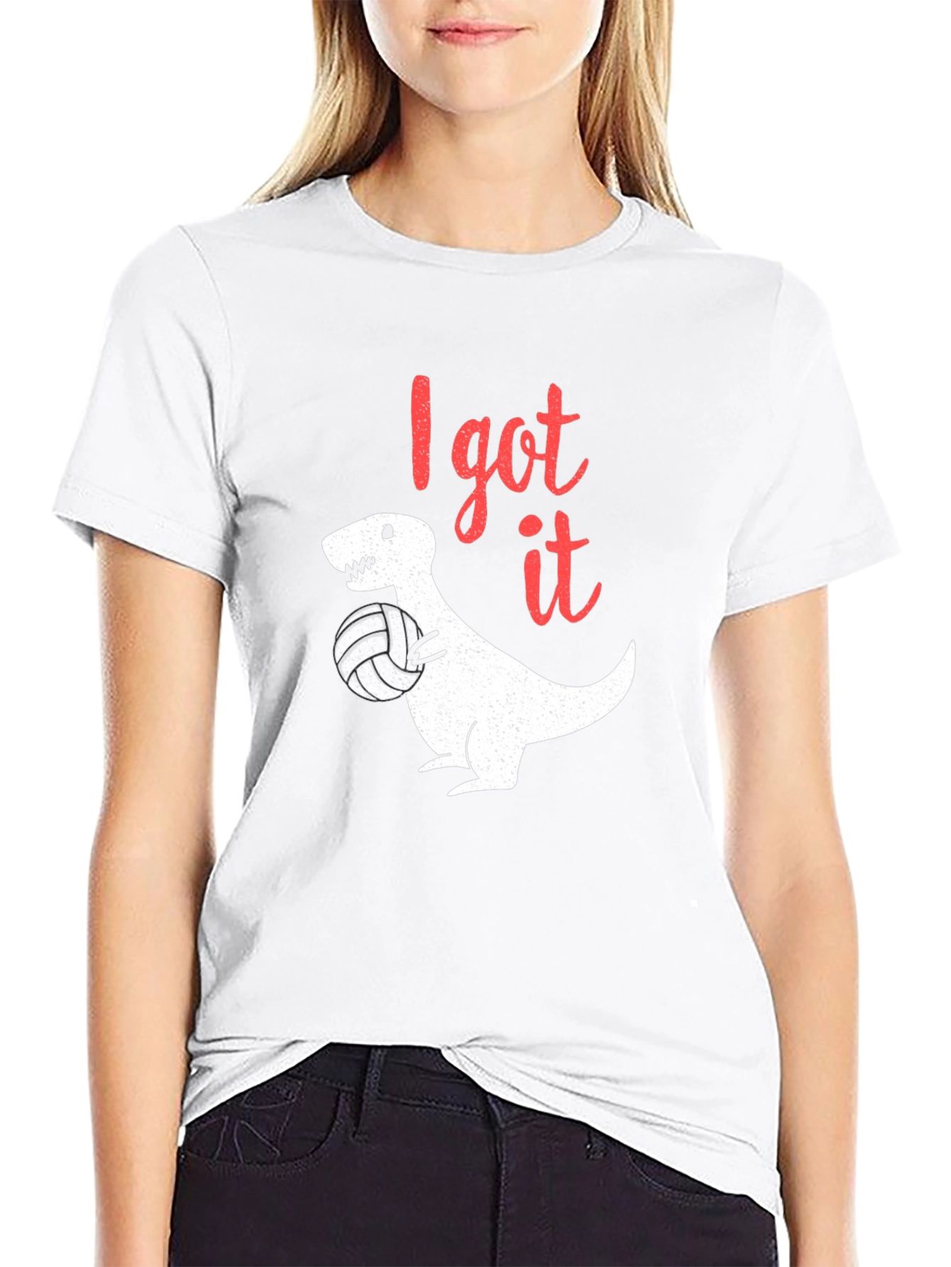 I Got It T-Rex Volleyball Black T-Shirt