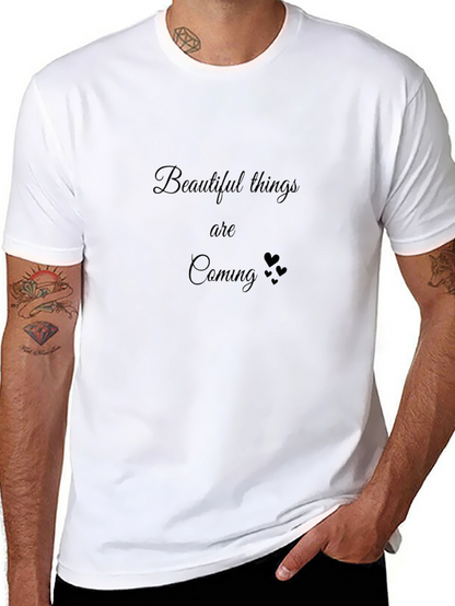 Beautiful Things Coming - Black Crew Neck T-Shirt