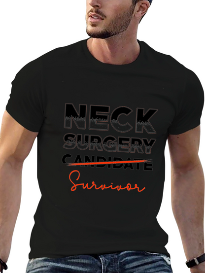 Neck Surgery Survivor Black T-Shirt