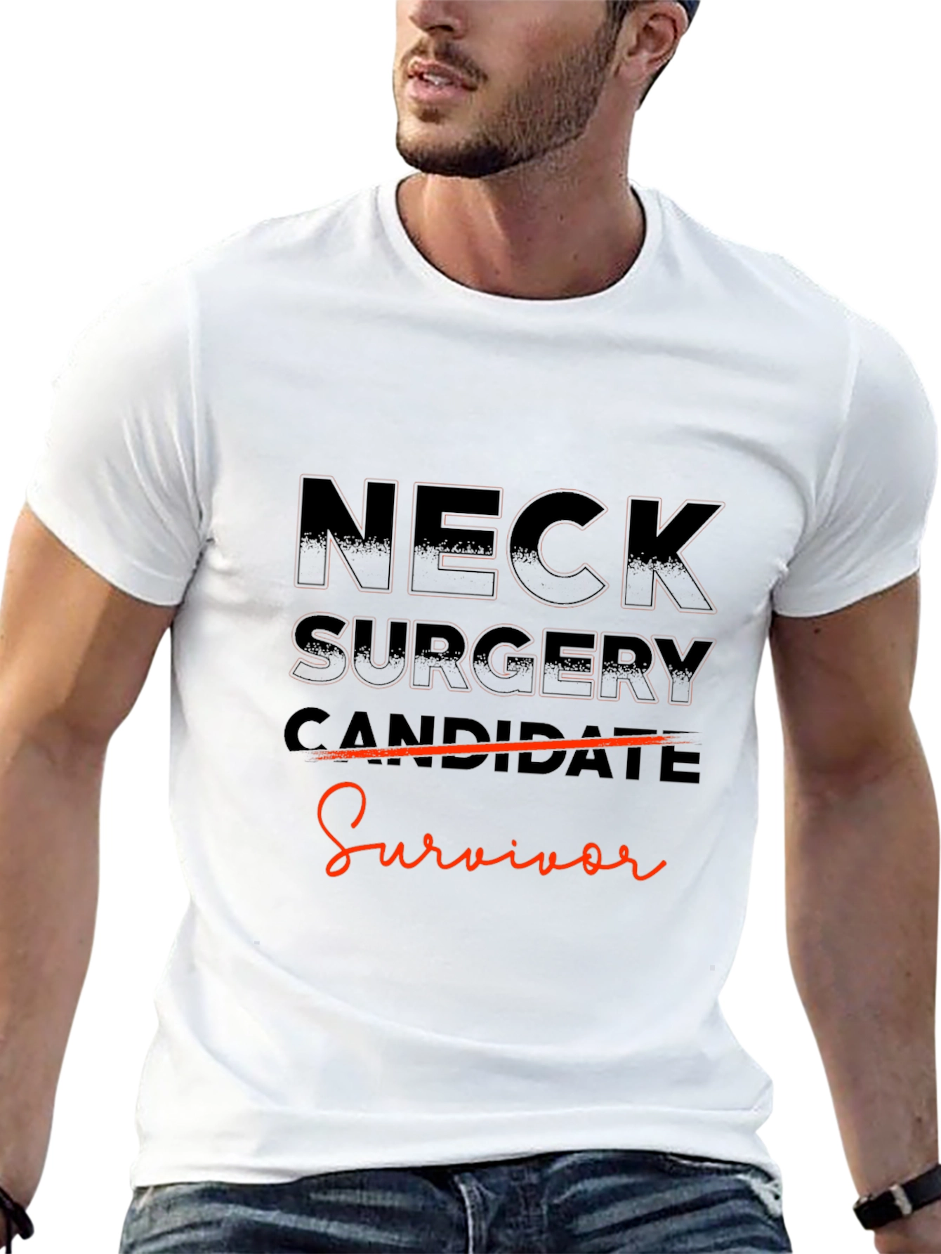 Neck Surgery Survivor Black T-Shirt