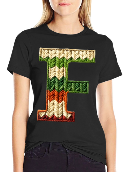 Knitted Letter F T-Shirt