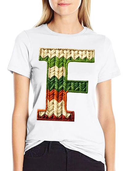 Knitted Letter F T-Shirt