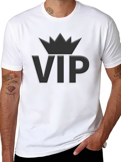 VIP Crown Graphic Tee - Premium Black Cotton Shirt