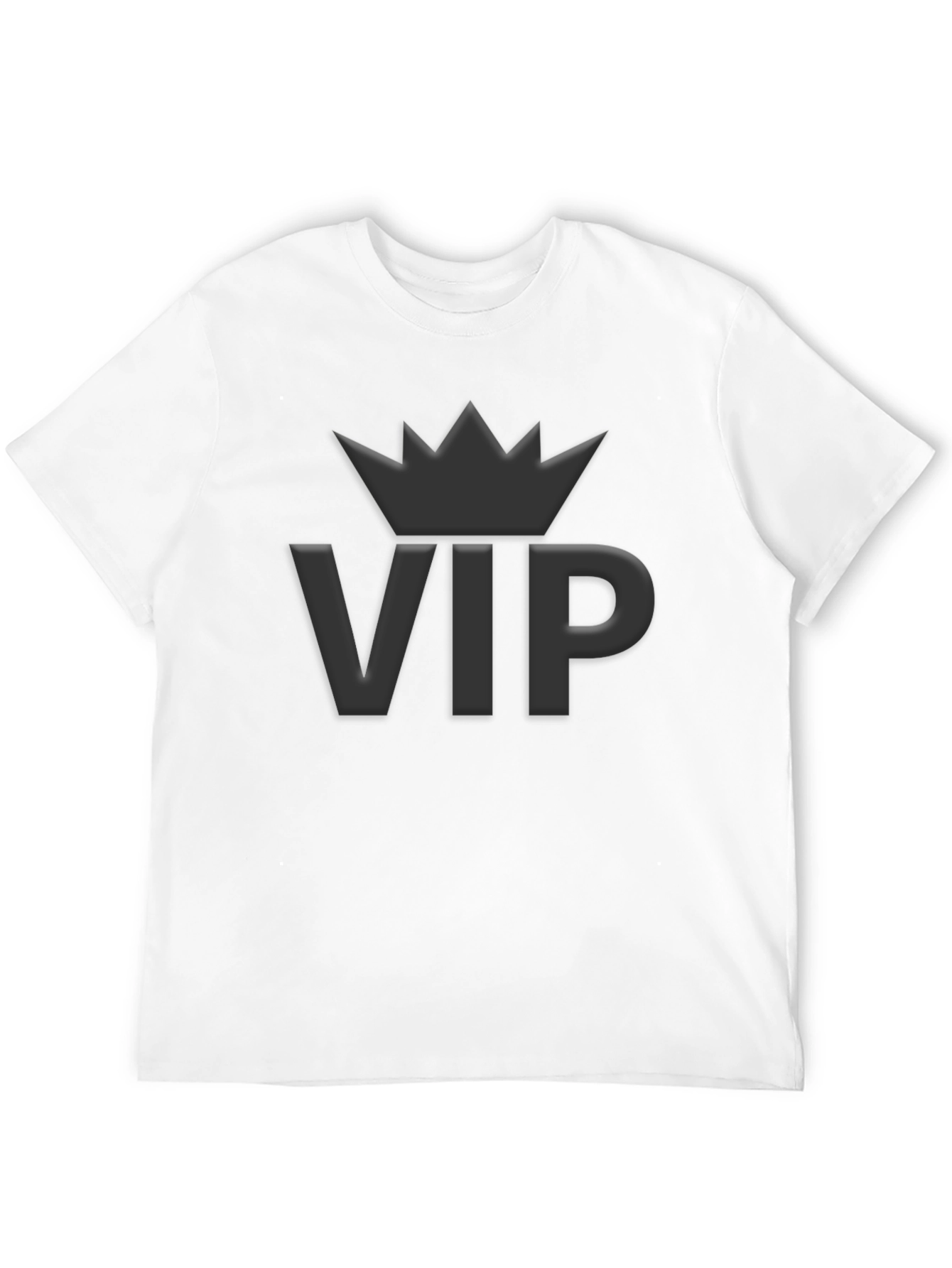 VIP Crown Graphic Tee - Premium Black Cotton Shirt
