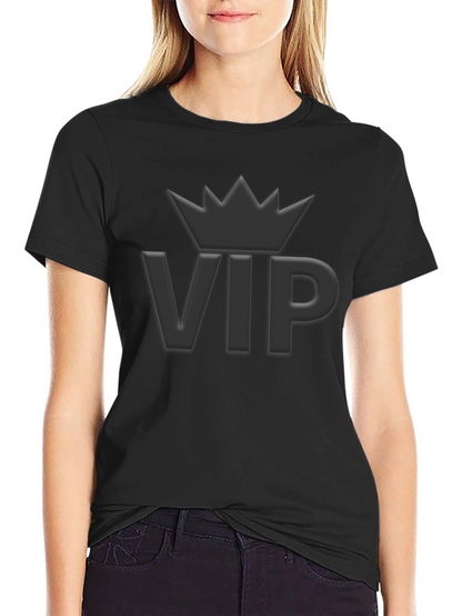 VIP Crown Graphic Tee - Premium Black Cotton Shirt