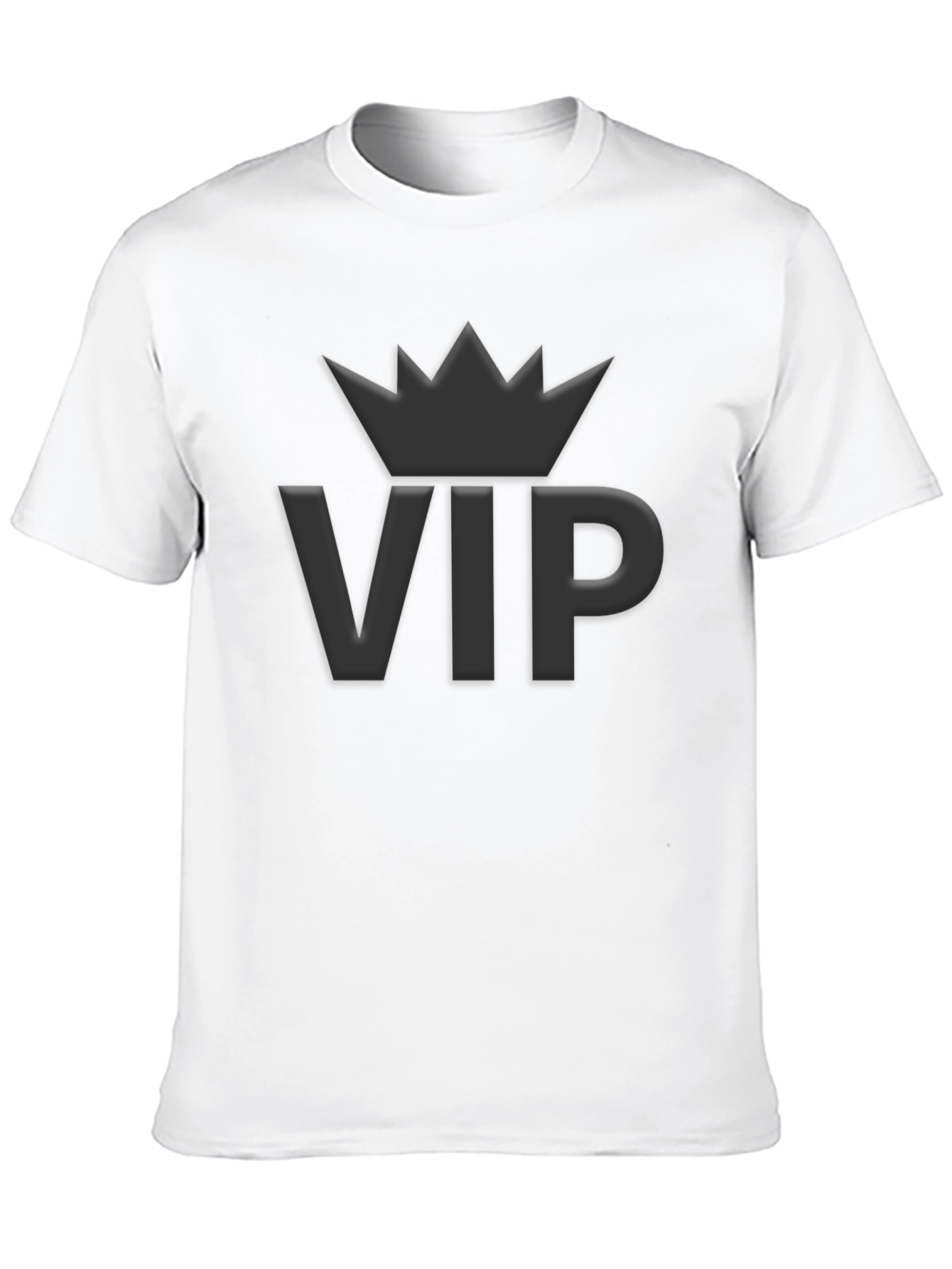 VIP Crown Graphic Tee - Premium Black Cotton Shirt